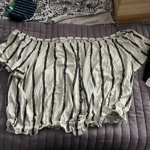 h&m striped cropped top